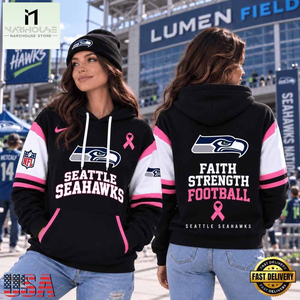 Seattle Seahawks NFL Breast Cancer Awareness Hoodie, Faith Strength Football 3D Shirt, NFL Sporty Shirt Seattle Seahawks NFL Breast Cancer Awareness Hoodie, Faith Strength Football 3D Shirt, NFL Sporty Shirt