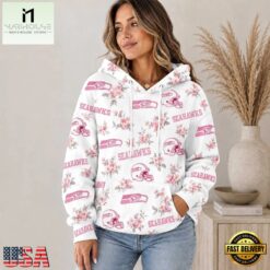 Seattle Seahawks NFL Pink Floral Team Pride Hoodie Shirt, NFL Sporty Shirt Seattle Seahawks Nfl Pink Floral Team Pride Hoodie Shirt