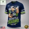 Seattle Seahawks NFL Popeye Bold Cartoon Athletes 3D T Shirt, NFL Sporty Shirt Seattle Seahawks Nfl Popeye Bold Cartoon Athletes 3D T Shirt