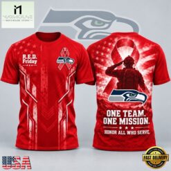 Seattle Seahawks NFL RED Friday One Team One Mission Patriotic Soldier Tribute T Shirt, NFL Sporty Shirt Seattle Seahawks Nfl Red Friday One Team One Mission Patriotic Soldier Tribute T Shirt