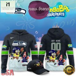 Seattle Seahawks x SpongeBob Limited Edition Personalized Hoodie, Hot 3D Shirt Trend Seattle Seahawks X Spongebob Limited Edition Personalized Hoodie
