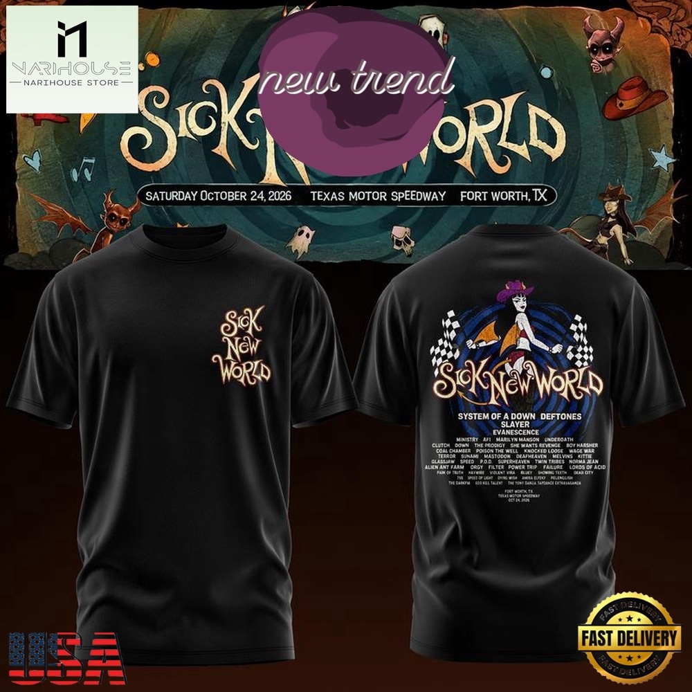 Sick New World Texas 2026 Graphic New Design 3D Shirt, Popular 3D Music Tee Sick New World Texas 2026 Graphic New Design 3D Shirt, Popular 3D Music Tee