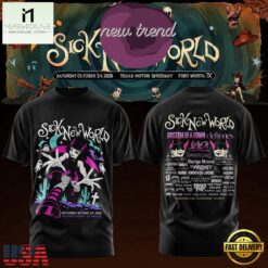 Sick New World Texas 2026 Graphic T Shirt, Popular 3D Music Tee Sick New World Texas 2026 Graphic T Shirt
