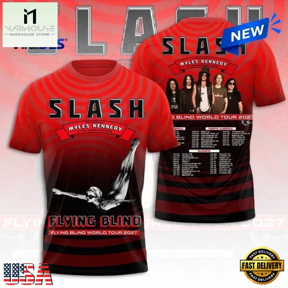 Slash Myles Kennedy World Tour 2027 T Shirt, Popular 3D Music Tee Slash Myles Kennedy World Tour 2027 T Shirt, Popular 3D Music Tee