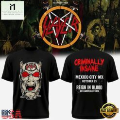 Slayer Reign in Blood 40th Anniversary 2026 T Shirt, Popular 3D Music Tee Slayer Reign IN Blood 40th Anniversary 2026 T Shirt