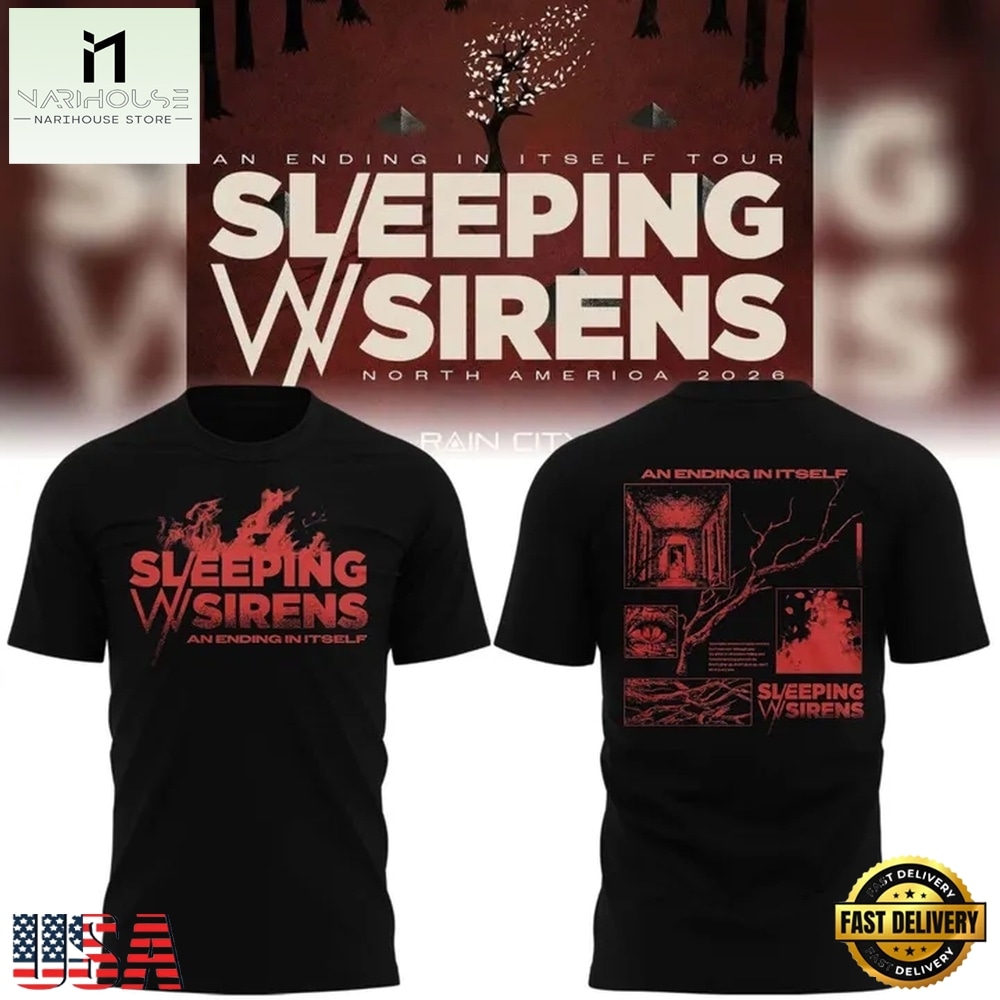 Sleeping With Sirens An Ending In Itself World Tour 2026 Black 3D Shirt, Popular 3D Music Tee Sleeping With Sirens An Ending In Itself World Tour 2026 Black 3D Shirt, Popular 3D Music Tee