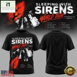 Sleeping With Sirens Australia Tour 2027 New Design T Shirt, Popular 3D Music Tee Sleeping With Sirens Australia Tour 2027 New Design T Shirt