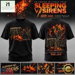 Sleeping With Sirens Australia Tour 2027 T Shirt, Popular 3D Music Tee Sleeping With Sirens Australia Tour 2027 T Shirt