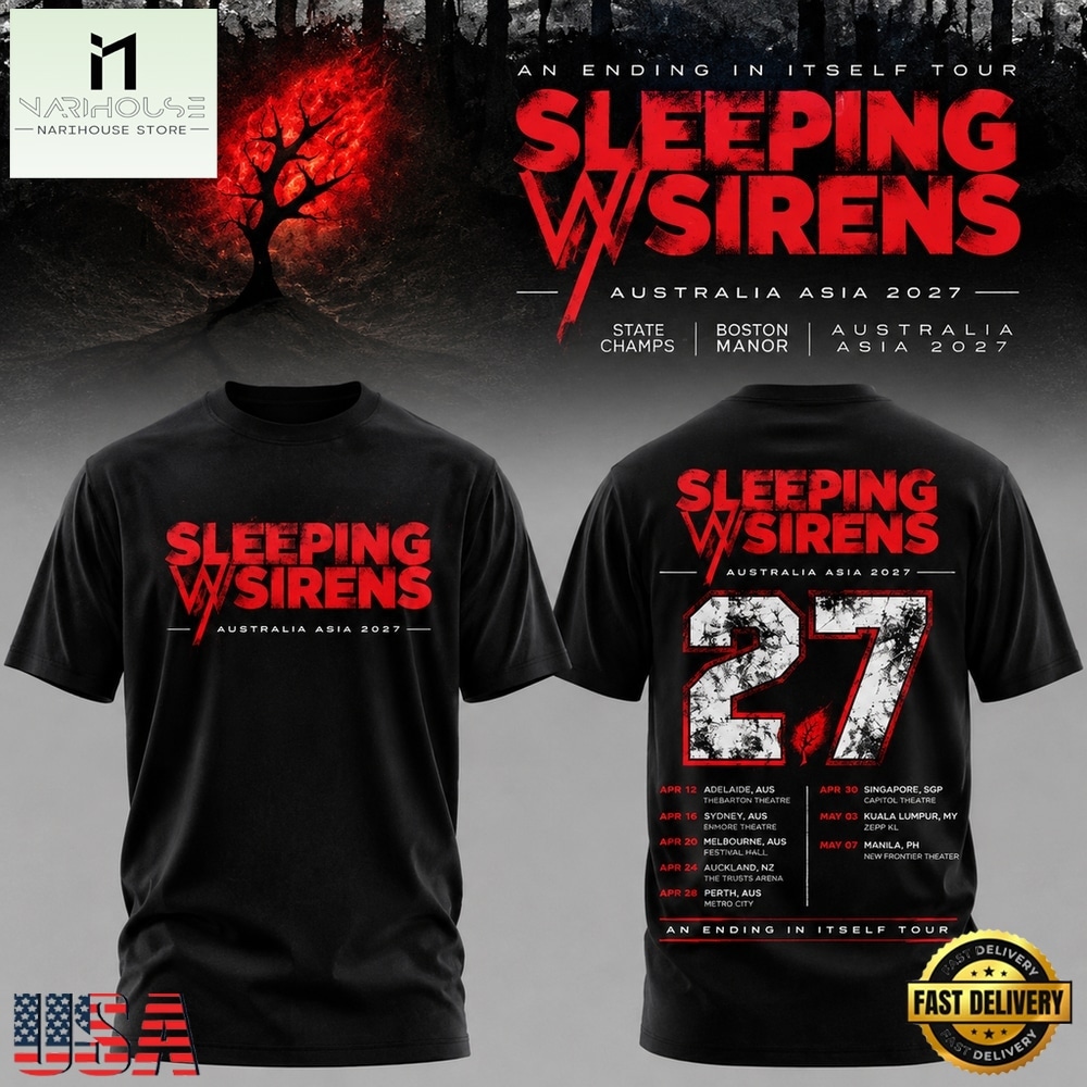 Sleeping With Sirens Australia Tour 3D Shirt, Popular 3D Music Tee Sleeping With Sirens Australia Tour 3D Shirt, Popular 3D Music Tee