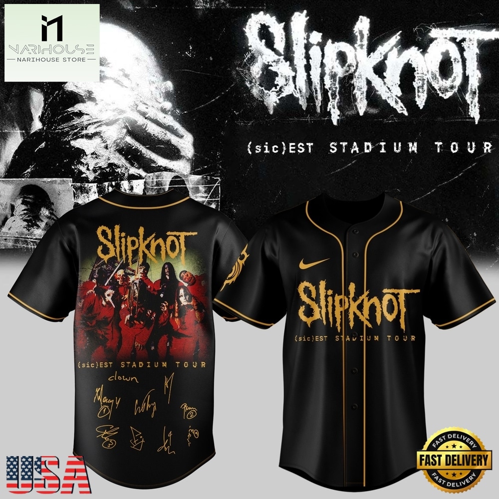Slipknot sic est Stadium Tour 2027 Graphic Signature Baseball Jersey, Concert Baseball Jersey Slipknot sic est Stadium Tour 2027 Graphic Signature Baseball Jersey, Concert Baseball Jersey