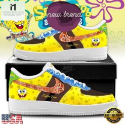 SpongeBob SquarePants 2026 Yellow Air Force 1 Shoes Sneaker, Music Artist AF1 Shoes Spongebob Squarepants 2026 Yellow Air Force 1 Shoes Sneaker
