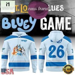 St. Louis Blues 2026 Bluey Night Game Custom Number Hoodie, Hot 3D Shirt Trend ST Louis Blues 2026 Bluey Night Game Custom Number Hoodie