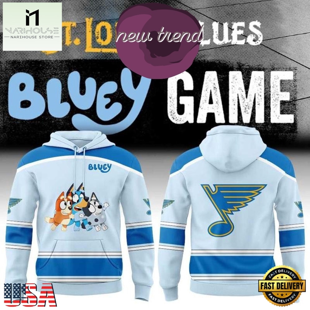 St. Louis Blues 2026 Bluey Night Game Limited Edition Hoodie, Hot 3D Shirt Trend St. Louis Blues 2026 Bluey Night Game Limited Edition Hoodie, Hot 3D Shirt Trend