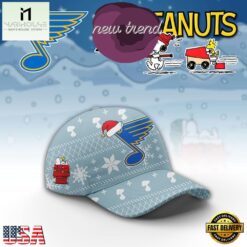 St. Louis Blues x Peanuts 2026 Christmas Limited Edition Cap, Trending Cap Style ST Louis Blues X Peanuts 2026 Christmas Limited Edition Cap