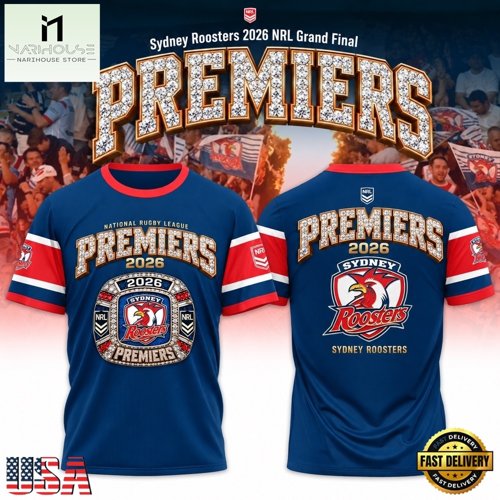 Sydney Roosters 2026 NRL Premiers T Shirt, Hot 3D Shirt Trend Sydney Roosters 2026 NRL Premiers T Shirt, Hot 3D Shirt Trend