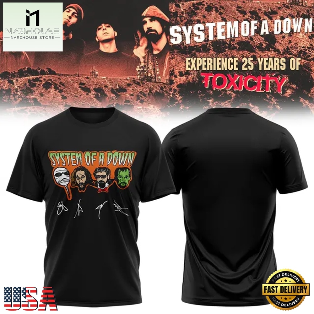 System of a Down Europe UK Stadium Tour 2026 Signed Graphic T Shirt, Popular 3D Music Tee System of a Down Europe UK Stadium Tour 2026 Signed Graphic T Shirt, Popular 3D Music Tee