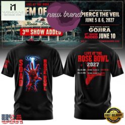 System Of A Down Live at the Rose Bowl 2027 3D Shirt, Popular 3D Music Tee System OF A Down Live AT The Rose Bowl 2027 3D Shirt