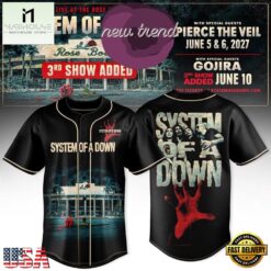 System Of A Down Live at the Rose Bowl 2027 Baseball Jersey, Stylish Baseball Jersey System OF A Down Live AT The Rose Bowl 2027 Baseball Jersey