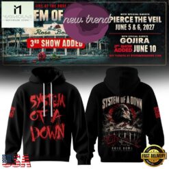 System Of A Down Live at the Rose Bowl 2027 Limited Edition Hoodie, Popular 3D Music Tee System OF A Down Live AT The Rose Bowl 2027 Limited Edition Hoodie