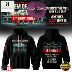 System Of A Down Live at the Rose Bowl 2027 New Design Hoodie, Popular 3D Music Tee System OF A Down Live AT The Rose Bowl 2027 New Design Hoodie