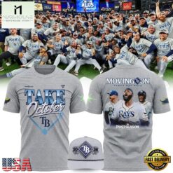 Tampa Bay Rays Fanatics Gray 2026 MLB Postseason Moving On Roster Graphic T Shirt, Hot 3D Shirt Trend Tampa Bay Rays Fanatics Gray 2026 Mlb Postseason Moving ON Roster Graphic T Shirt