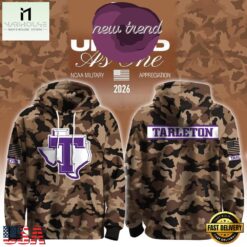 Tarleton State Texans Football x Military Appreciation 2026 Limited Edition Hoodie, Hot 3D Shirt Trend Tarleton State Texans Football X Military Appreciation 2026 Limited Edition Hoodie