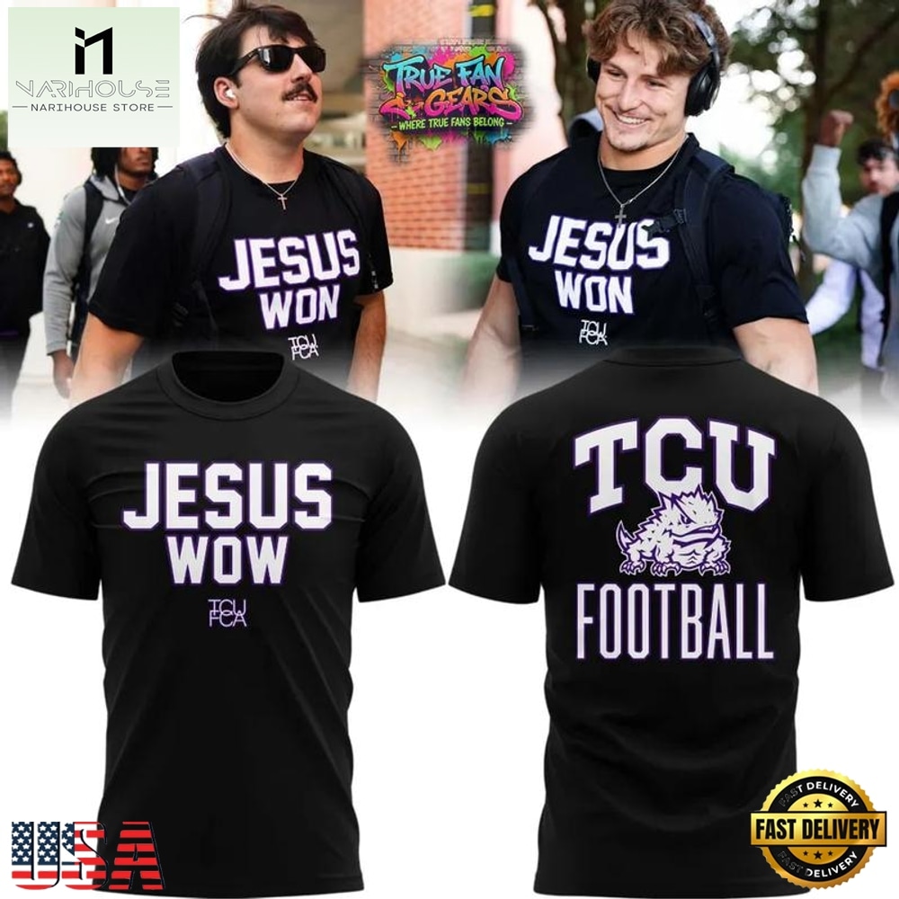 TCU Horned Frogs Jesus Won 2026 Graphic T Shirt, Hot 3D Shirt Trend TCU Horned Frogs Jesus Won 2026 Graphic T Shirt, Hot 3D Shirt Trend