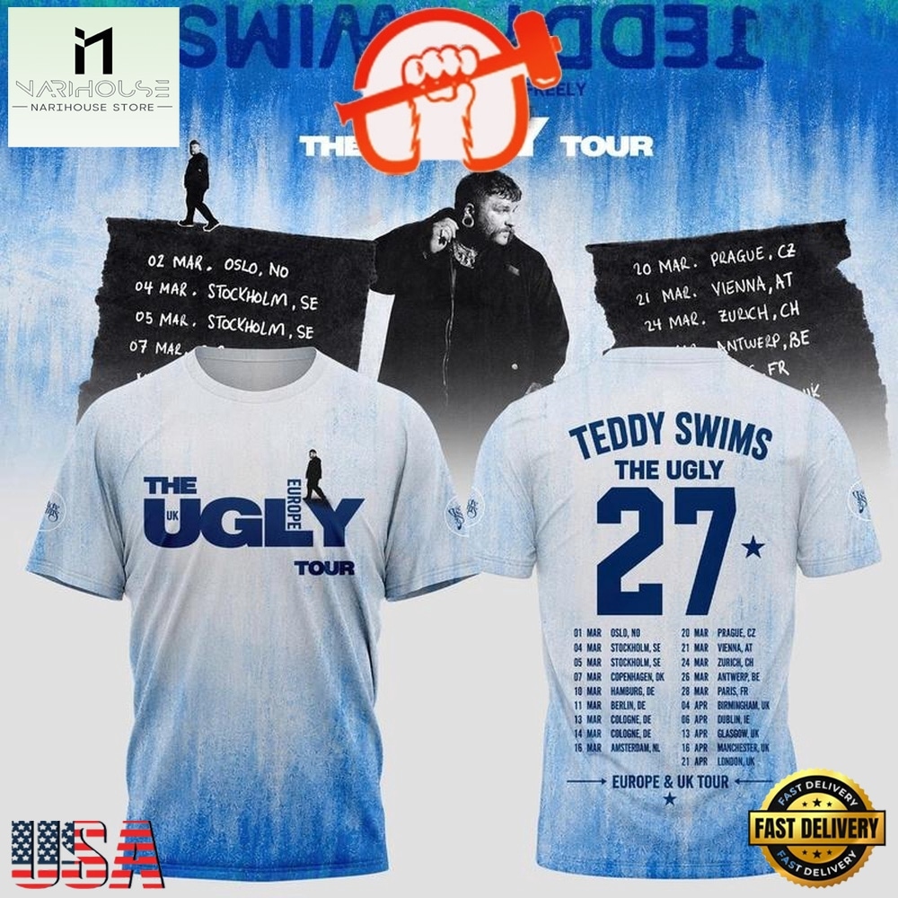 Teddy Swims The UGLY Tour Europe & UK 2027 New Design 3D Shirt, Popular 3D Music Tee Teddy Swims The UGLY Tour Europe & UK 2027 New Design 3D Shirt, Popular 3D Music Tee