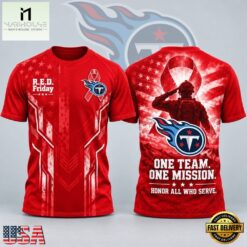 Tennessee Titans NFL RED Friday One Team One Mission Patriotic Soldier Tribute T Shirt, NFL Sporty Shirt Tennessee Titans Nfl Red Friday One Team One Mission Patriotic Soldier Tribute T Shirt