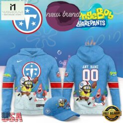 Tennessee Titans x SpongeBob Limited Edition Personalized Hoodie, Hot 3D Shirt Trend Tennessee Titans X Spongebob Limited Edition Personalized Hoodie