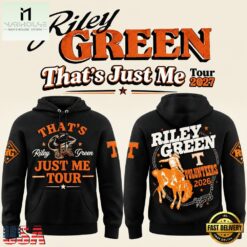 Tennessee Volunteers x Riley Green Thats Just Me Tour 2026 Black Hoodie, Popular 3D Music Tee Tennessee Volunteers X Riley Green Thats Just ME Tour 2026 Black Hoodie