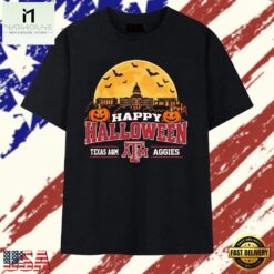 Texas A&M Aggies Happy Halloween City Skyline 2026 T Shirt, Stylish 2D Graphic Shirt Texas A M Aggies Happy Halloween City Skyline 2026 T Shirt
