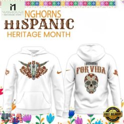 Texas Longhorns 2026 Hispanic Heritage Month Special Edition White Hoodie, Hot 3D Shirt Trend Texas Longhorns 2026 Hispanic Heritage Month Special Edition White Hoodie