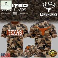Texas Longhorns 2026 Military Appreciation Sideline Dri FIT Camo T Shirt, Hot 3D Shirt Trend Texas Longhorns 2026 Military Appreciation Sideline Dri Fit Camo T Shirt