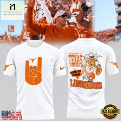 Texas Longhorns Hook ‘Em Sign 2026 Graphic White T Shirt, Hot 3D Shirt Trend Texas Longhorns Hook EM Sign 2026 Graphic White T Shirt