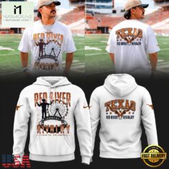 Texas Longhorns Red River Rivalry White Hoodie, Hot 3D Shirt Trend Texas Longhorns Red River Rivalry White Hoodie