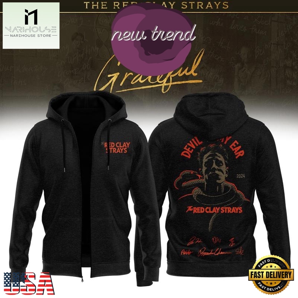 The Red Clay Strays Grateful Tour 2026 Black Zip Hoodie, Popular 3D Music Tee The Red Clay Strays Grateful Tour 2026 Black Zip Hoodie, Popular 3D Music Tee
