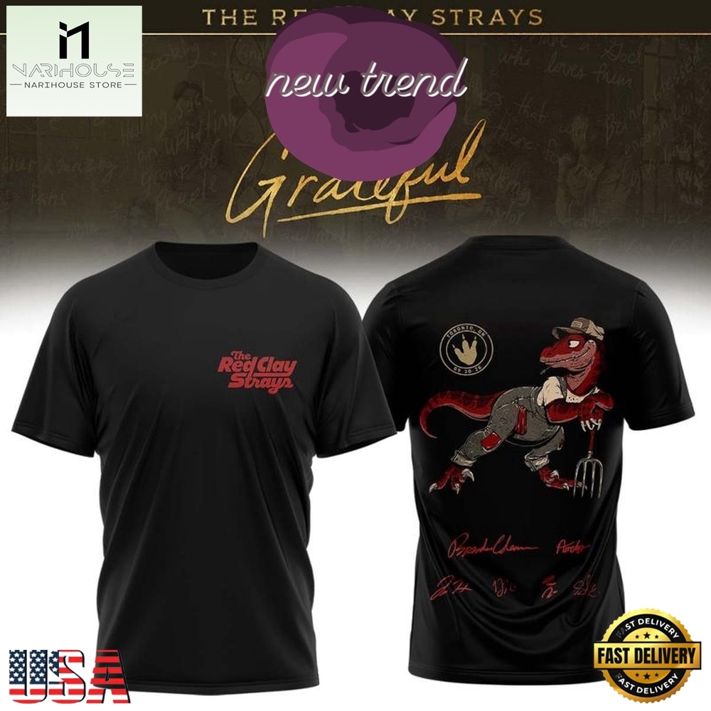 The Red Clay Strays Grateful Tour 2026 T Shirt, Popular 3D Music Tee The Red Clay Strays Grateful Tour 2026 T Shirt, Popular 3D Music Tee