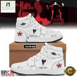 The Smashing Pumpkins The Rats In A Cage Tour 2026 White Air Jordan 1 Hightop Shoes, Music Fan AJ1 Sneakers The Smashing Pumpkins The Rats IN A Cage Tour 2026 White Air Jordan 1 Hightop Shoes