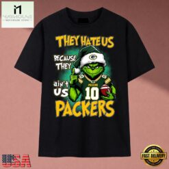 They Hate Us Because They Ain't Us Packers Grinch Christmas 2026 T Shirt, Music Fan 2D Shirt They Hate US Because They Ain T US Packers Grinch Christmas 2026 T Shirt