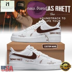 Thomas Rhett The Soundtrack to Life Tour 2026 White Air Force 1 Shoes Sneakers, Music Artist AF1 Shoes Thomas Rhett The Soundtrack TO Life Tour 2026 White Air Force 1 Shoes Sneakers