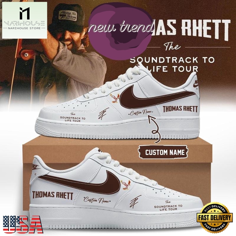 Thomas Rhett The Soundtrack to Life Tour 2026 White Air Force 1 Shoes Sneakers, Music Artist AF1 Shoes Thomas Rhett The Soundtrack to Life Tour 2026 White Air Force 1 Shoes Sneakers, Music Artist AF1 Shoes