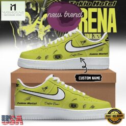 Tokio Hotel ARENA TOUR 2026 Special New Yellow Air Force 1 Shoes, Music Artist AF1 Shoes Tokio Hotel Arena Tour 2026 Special New Yellow Air Force 1 Shoes