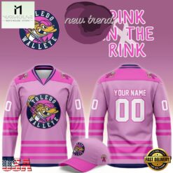 Toledo Walleye 2026 Pink In The Rink Limited Edition Custom Hockey Jersey, Hot 3D Shirt Trend Toledo Walleye 2026 Pink IN The Rink Limited Edition Custom Hockey Jersey
