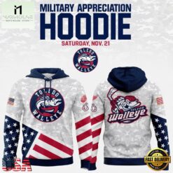 Toledo Walleye Military Appreciation 2026 Limited Edition Hoodie, Hot 3D Shirt Trend Toledo Walleye Military Appreciation 2026 Limited Edition Hoodie