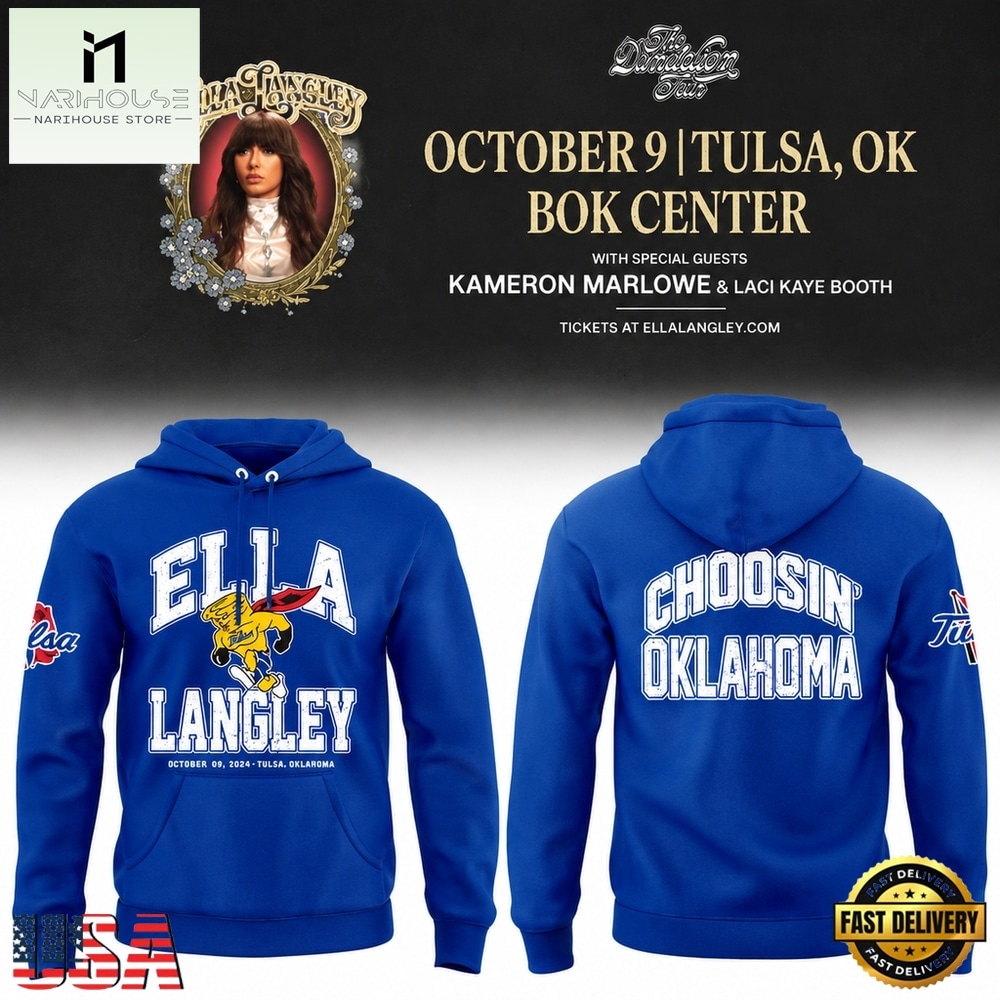 Tulsa Golden Hurricane x Ella Langley Choosin Oklahoma The Dandelion Tour 2026 Hoodie, Popular 3D Music Tee Tulsa Golden Hurricane x Ella Langley Choosin Oklahoma The Dandelion Tour 2026 Hoodie, Popular 3D Music Tee