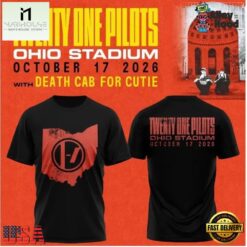 Twenty One Pilots Ohio Stadium October 17 2026 Black T Shirt, Popular 3D Music Tee Twenty One Pilots Ohio Stadium October 17 2026 Black T Shirt