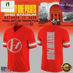 Twenty One Pilots x Ohio State Buckeyes 2026 Red Football Jersey, Trending Football Shirt Twenty One Pilots X Ohio State Buckeyes 2026 Red Football Jersey