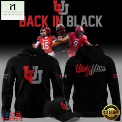 Utah Utes Football Back In Black Limited Edition Hoodie, Popular 3D Music Tee Utah Utes Football Back IN Black Limited Edition Hoodie