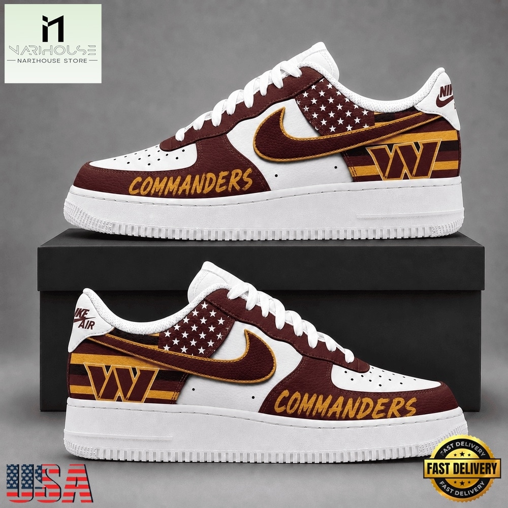 Washington Commanders NFL American Flag Football Team Limited Air Force 1 Shoes Sneakers, NFL Team AF1 Shoes Washington Commanders NFL American Flag Football Team Limited Air Force 1 Shoes Sneakers, NFL Team AF1 Shoes